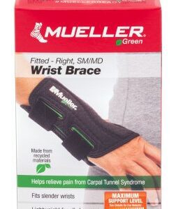 Wrist Brace Mueller Green Plastic / Spandex Right Hand Black Small / Medium