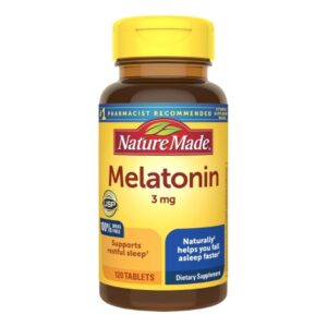 Natural Sleep Aid Nature Made 120 per Bottle Tablet 3 mg Strength