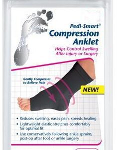 Compression Sleeve Pedi-Smart Size 6 Black Ankle