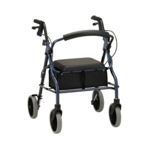 4 Wheel Rollator Zoom 20 Blue Adjustable Height / Folding Aluminum Frame