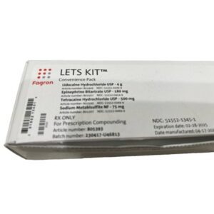LETS KIT Lidocaine HCl / Epinephrine Bitartrate / Tetracaine HCl / Sodium Metabisulfite NF 4 – 0.18 – 0.5 – 0.075 Gram 3 mL 33 Doses