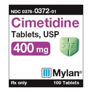 Cimetidine 400 mg Tablet 100 Tablets