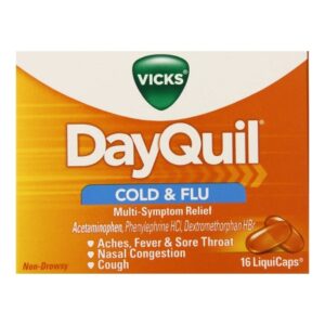 Cold and Cough Relief Vicks 325 mg – 10 mg – 5 mg Strength Gelcap 16 per Box