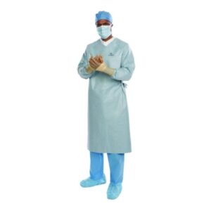Surgical Gown Aero Chrome X-Large Silver NonSterile AAMI Level 4 Disposable