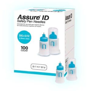 Safety Insulin Pen Needle Assure ID 30 Gauge 8 mm Length Automatic Safety Without Back-End Shield