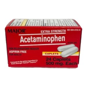 Pain Relief Major 500 mg Strength Acetaminophen Capsule 24 per Box