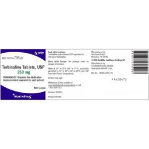Terbinafine HCl 250 mg Tablet 100 Tablets