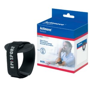 Elbow Support Actimove EpiSport Medium D-Ring / Hook and Loop Closure Strap Left or Right Forearm 10 to 11 Inch Forearm Circumference Black