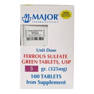 Mineral Supplement Major Iron 325 mg Strength Tablet 100 per Bottle