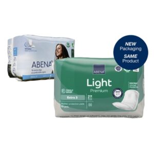 Bladder Control Pad Abena Light Extra 13 Inch Length Light Absorbency Fluff / Polymer Core One Size Fits Most