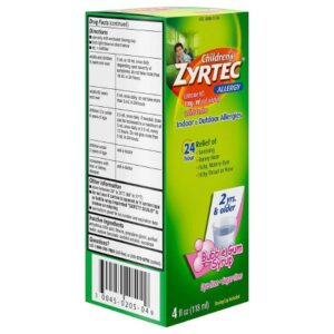 Children’s Allergy Relief Children’s Zyrtec 1 mg / 1 mL Strength Syrup 4 oz.