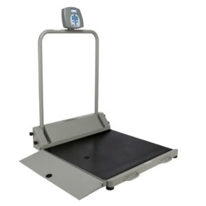 Wheelchair Scale Health O Meter LCD Display 1000 lbs. / 454 kg Capacity Gray AC Adapter / Battery Operated