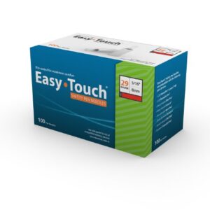 Safety Insulin Pen Needle EasyTouch 29 Gauge 8 mm Length Automatic Safety Without Back-End Shield