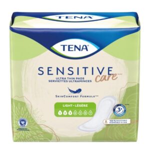 Bladder Control Pad TENA Sensitive Care 9 Inch Length Light Absorbency Dry-Fast Core One Size Fits Most
