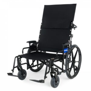 Bariatric Reclining Wheelchair Regency XL 2000 Heavy Duty Dual Axle Full Length Arm Elevating Legrest Black Upholstery 22 Inch Seat Width Adult 700 lbs. Weight Capacity