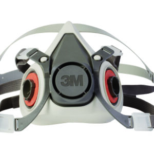 3M 6000 Reusable Respirator Industrial Half Face 4 Point Adjustable Head Strap Small Gray / White