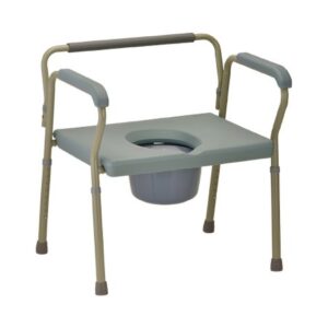 Commode Chair Nova Fixed Arms Steel Frame Back Bar 23-1/4 Inch Seat Width 500 lbs. Weight Capacity