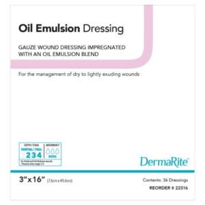 Oil Emulsion Impregnated Dressing DermaRite Rectangle 3 X 16 Inch Sterile