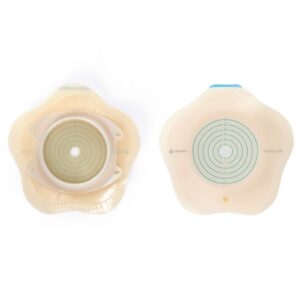 Ostomy Barrier SenSura Mio Convex Flip Trim to Fit, Extended Wear Elastic Adhesive 70 mm Flange Yellow Code System 3/8 to 2-9/16 Inch Opening