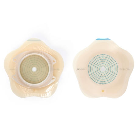 Ostomy Barrier SenSura Mio Convex Flip Trim to Fit, Extended Wear Elastic Adhesive 70 mm Flange Yellow Code System 3/8 to 2-9/16 Inch Opening