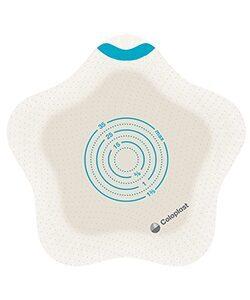 Ostomy Barrier SenSura Mio Kids Trim to Fit, Standard Wear Adhesive Coupling Without Flange Green Code System 0 to 1-3/8 Inch Opening