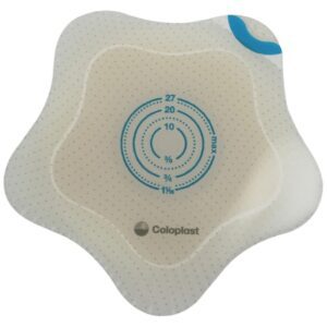 Ostomy Barrier SenSura Mio Kids Trim to Fit, Standard Wear Adhesive Coupling Without Flange Purple Code System 0 to 1-1/16 Inch Opening