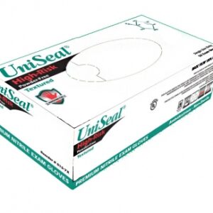 Exam Glove UniSeal Nitriflex 2X-Large NonSterile Nitrile Standard Cuff Length Fully Textured Blue Not Rated