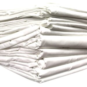 Bed Sheet Fitted 36 X 80 Inch White 55% Cotton / 45% Polyester Reusable