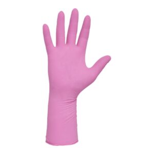 Exam Glove PINK UNDERGUARD X-Small NonSterile Nitrile Extended Cuff Length Textured Fingertips Pink Chemo Tested
