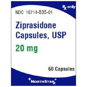 Ziprasidone HCl 20 mg Capsule 60 Capsules