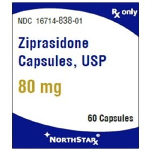 Ziprasidone HCl 80 mg Capsule 60 Capsules