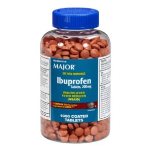 Pain Relief Major 200 mg Strength Ibuprofen Tablet 1,000 per Bottle