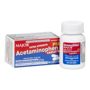 Allergy Relief Major 500 mg – 25 mg Strength Caplet 50 per Bottle