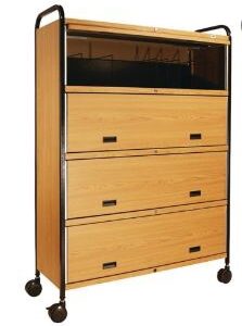 Mobile Chart Rack Mov-it Elite Series II 19 X 51-3/4 X 72-1/4 Inch Oak