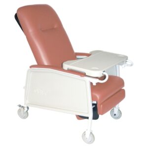3-Position Recliner McKesson Rosewood Vinyl 2 Locking Casters