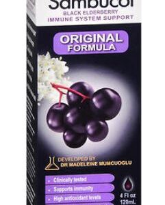 Dietary Supplement Sambucol Natural Ingredients Syrup 4 oz. Black Elderberry Flavor