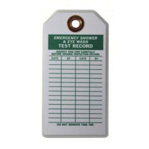 Equipment Tag Grainger Inspection for Eye Wash Station Green / White 3 X 5-3/4 Inch Polyester 10 per Pack