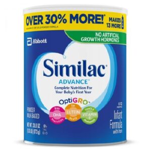 Infant Formula Similac Advance Unflavored 30.8 oz. Can Powder Iron