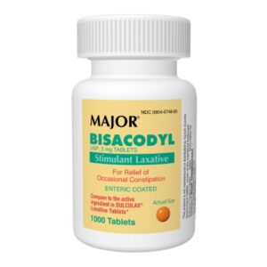 Laxative Major Tablet 1,000 per Case 5 mg Strength Bisacodyl USP