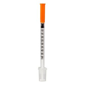 Standard Insulin Syringe with Needle Sol-M 0.5 mL 1/2 Inch 28 Gauge NonSafety Regular Wall
