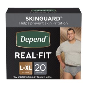 Male Adult Absorbent Underwear Depend Real Fit Waistband Style Large / X-Large Disposable Heavy Absorbency