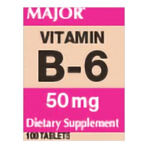 Vitamin Supplement Major Vitamin B6 50 mg Strength Tablet 100 per Bottle
