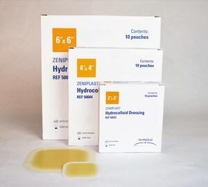 Hydrocolloid Dressing Zeniplast Waterproof Film Backing 6 X 6 Inch Square Hydrocolloid / Film