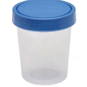 Medicine Cup 2 oz. Clear Cup / Blue Lid Plastic Disposable Sterile