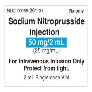 Sodium nitroprusside 25 mg / mL Injection 2 mL