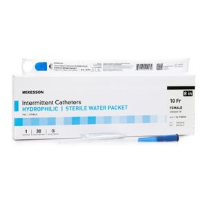 Urethral Catheter McKesson Straight Tip Hydrophilic Coated PVC 10 Fr. 8 Inch