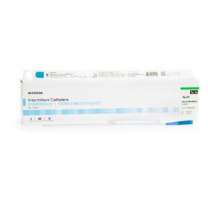Urethral Catheter McKesson Coude Tip Hydrophilic Coated PVC 14 Fr. 16 Inch