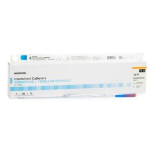 Urethral Catheter McKesson Coude Tip Hydrophilic Coated PVC 16 Fr. 16 Inch