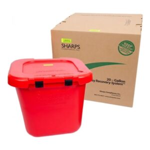 Mailback Chemotherapy Container TakeAway Recovery System Red Base 21-1/2 L X 21-1/4 W X 18-1/2 H Inch Horizontal Entry 20 Gallon