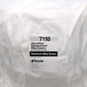 Cleanroom Mop Head Cover / Pad Kit Texwipe AlphaMop White Polyester / Foam Disposable